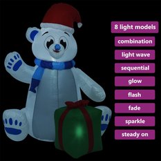 Świąteczny nadmuchiwany miś polarny, LED, 2,4 m - Miniaturka zdjęcia nr 4