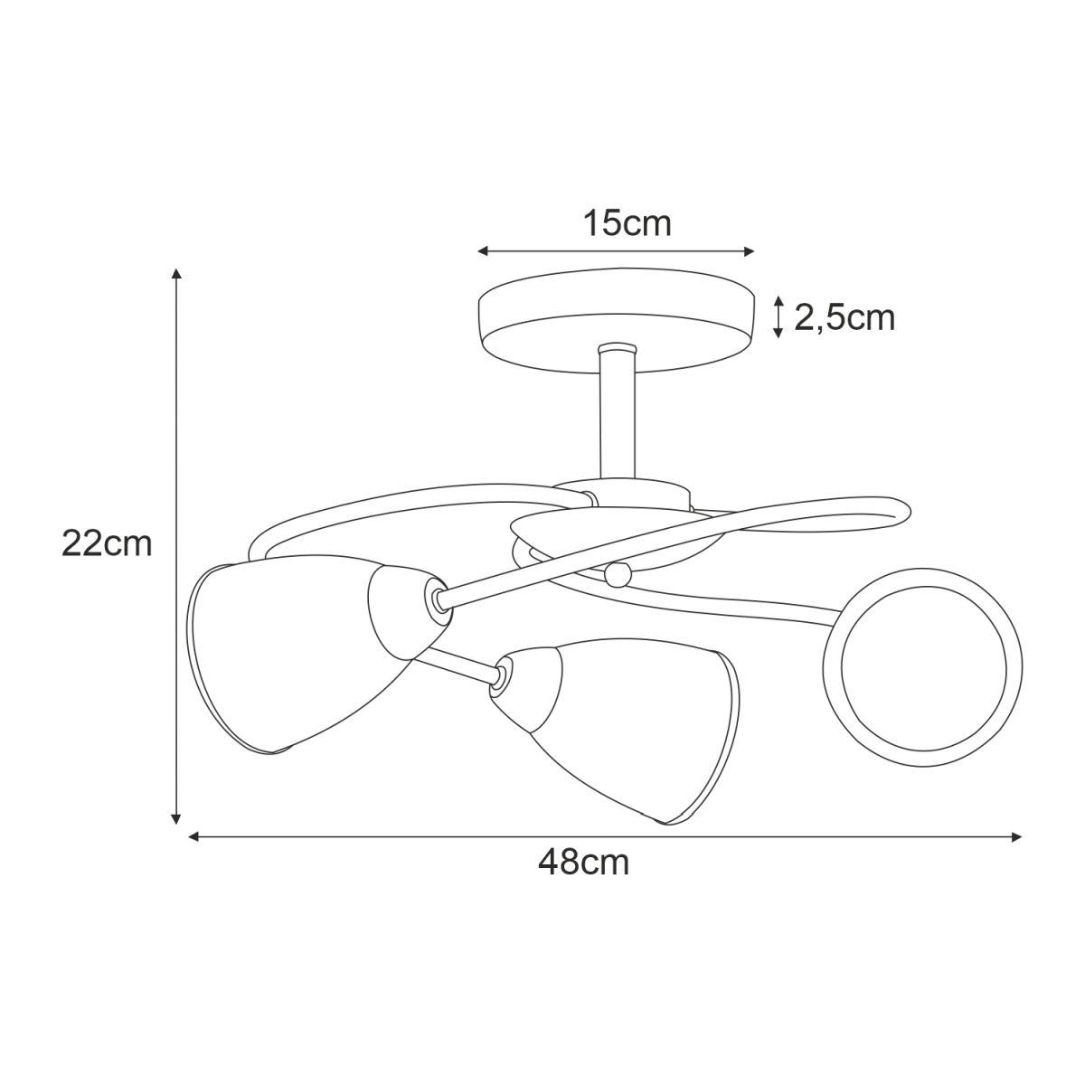 Lampa sufitowa K-JSL-6059/3 CHR PLATO II 48x22x48 cm do salonu lub pokoju chrom nr. 2