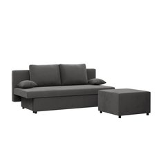 Kanapa 3-osobowa NOLA 191x85x86 cm sofa rozkładana z pojemnikiem do pokoju młodzieżowego do salonu czarna szara - Miniaturka zdjęcia nr 9