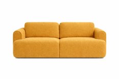 Kanapa z funkcją spania ITALY 253x110x71 cm FLOW trzyosobowa sofa rozkładana musztardowy - Miniaturka zdjęcia nr 3