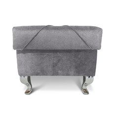 Pufa LUDWIK 45x45x43 cm glamour z kryształkami elegancka szary do salonu - Miniaturka zdjęcia nr 4