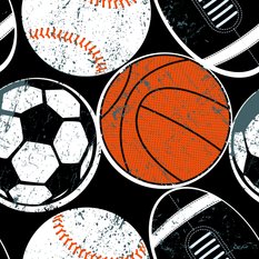 Tapeta dla Chłopca SPORT Kolorowe Piłki Koszykówka  - Miniaturka zdjęcia nr 3