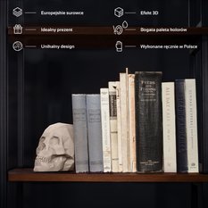 Podpórka do książek Skull Low-Poly Light Beige Poli - Miniaturka zdjęcia nr 4