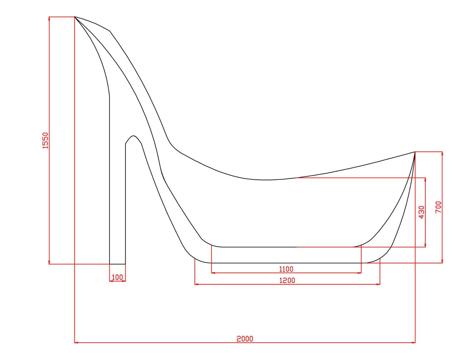 Wanna 200x80x150 damska szpilka syfon akryl nowa Lamborgini nr. 6