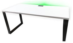 Biurko gamingowe model 2 Top 120x60x3.6 cm białe loftowe led przepust do pokoju gracza - Miniaturka zdjęcia nr 3