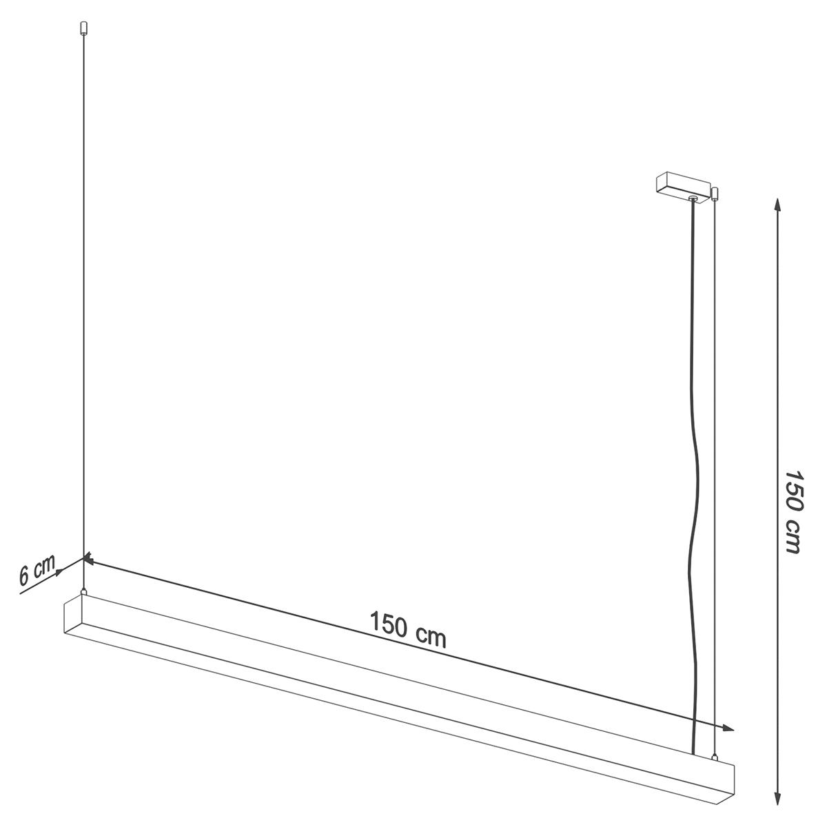 Lampa wisząca PINNE 150 biała 3000K 150x6x150cm nowoczesna LED do salonu nr. 8