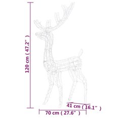 Akrylowe renifery ozdobne, 2 szt., 120 cm, zimna biel - Miniaturka zdjęcia nr 8