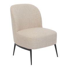 Fotel VAYA tapicerowany 57x71x81 cm nowoczesny nogi czarne beżowy - Miniaturka zdjęcia nr 2