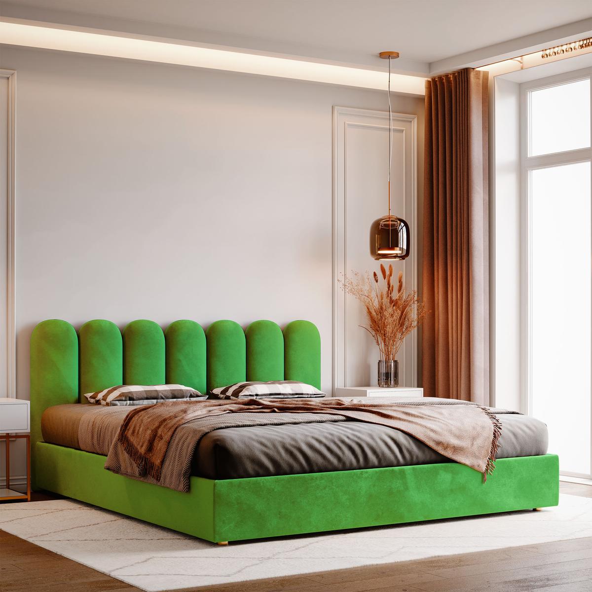 Panele tapicerowane  30x100 cm płotek magic velvet zielony nr. 5