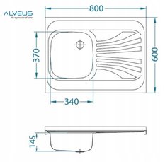Zlewozmywak ALVEUS CLASSIC 30 80x60 cm nakładany stalowy satyna do kuchni - Miniaturka zdjęcia nr 2
