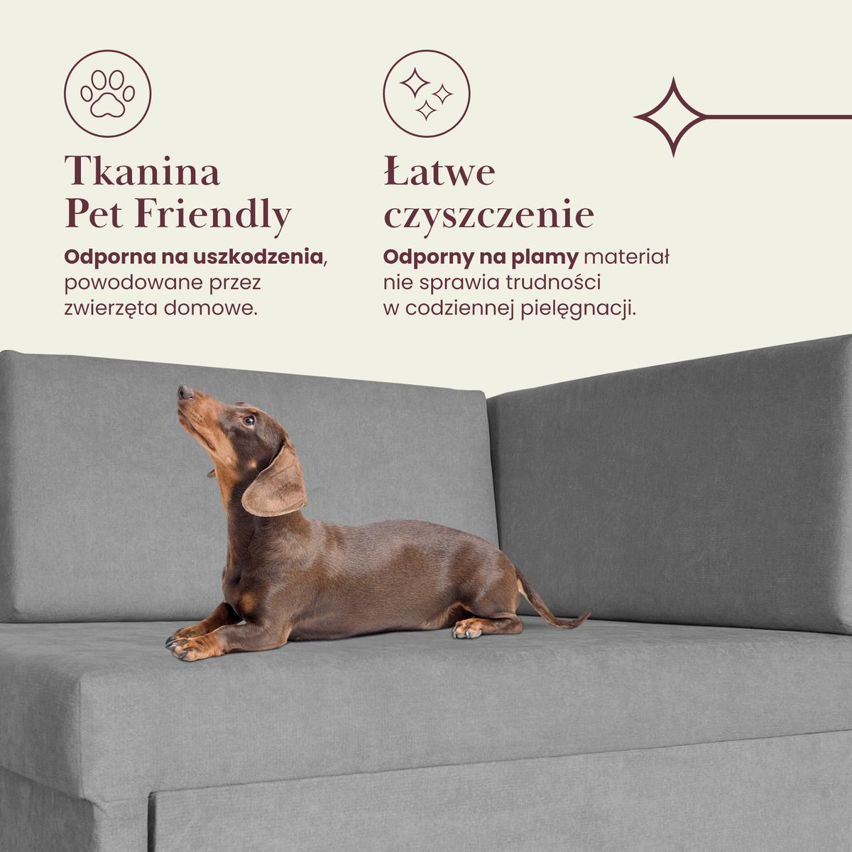 Narożnik jednoosobowy Viluś 108x81x78 cm sofa jednoosobowa do pokoju salonu z funkcją spania i przechowywania dla dzieci szary nr. 18