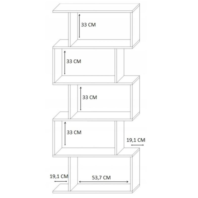 Regał otwarty 76,4x28x176 cm Bask na książki pięć półek wenge do salonu nr. 3