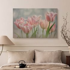 Obraz Na Płótnie Delikatne Różowe Kwiaty Tulipany 40x30 Dekoracja do Salonu - Miniaturka zdjęcia nr 5