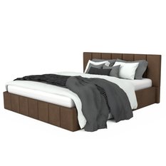 Łóżko tapicerowane 160x200 premium z pojemnikiem do sypialni brązowe wezgłowie 107 cm - Miniaturka zdjęcia nr 8