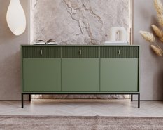 Komoda Maggiore 154 cm do sypialni garderoby smoke green czarny złoty - Miniaturka zdjęcia nr 9