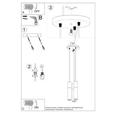 Lampa wisząca PABLO 3P biała 100x20x20cm nowoczesna G10 do salonu - Miniaturka zdjęcia nr 5