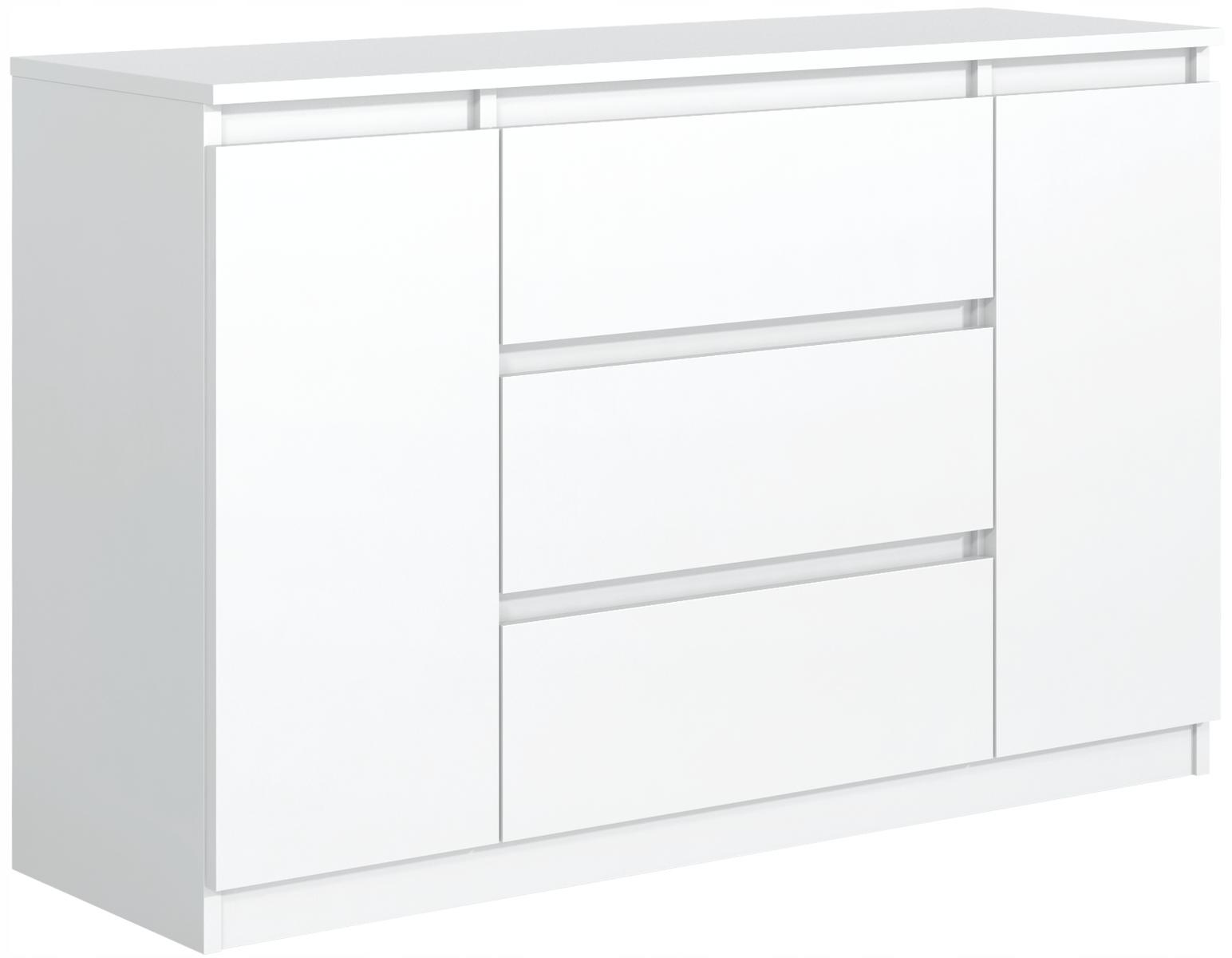 Komoda MARTUSIA 78x120x39 cm cm z 2 drzwiami i 3 szufladami biała do salonu i sypialni z transportem najtaniej