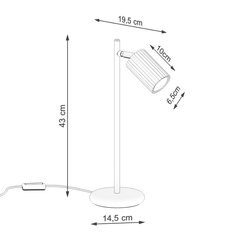 Lampa biurkowa Karbon 43x19.5x14.5cm do sypialni salonu biała - Miniaturka zdjęcia nr 8