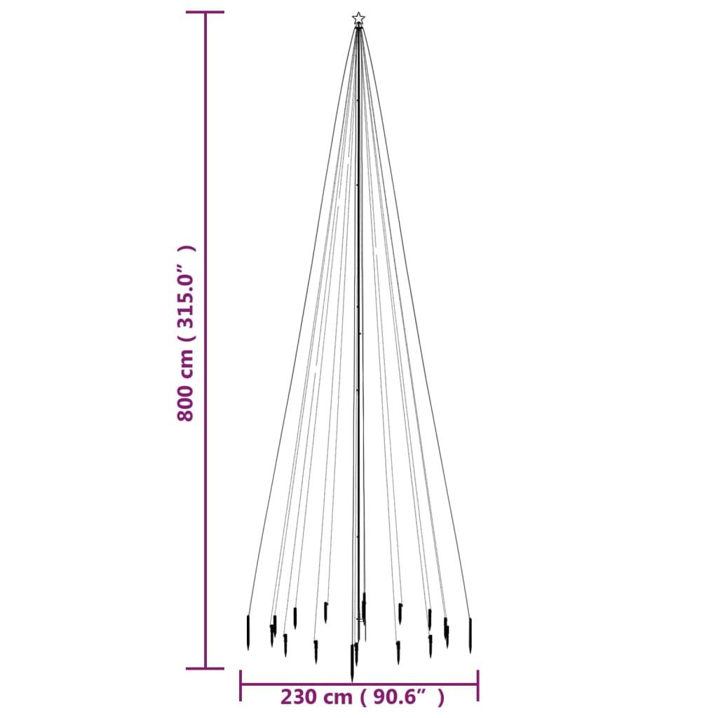 Choinka z kołkiem gruntowym, 1134 zimne białe LED, 800 cm nr. 10