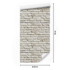 Tapeta W Rolce Stary CEGLANY Biały Mur Ozdoba 3D  - Miniaturka zdjęcia nr 2