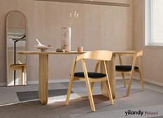 Krzesło bukowe Villa14 79x56x48 cm drewniane zaokrąglone do salonu w kolorze dąb naturalny z czarnym welwetowym siedziskiem - Miniaturka zdjęcia nr 8