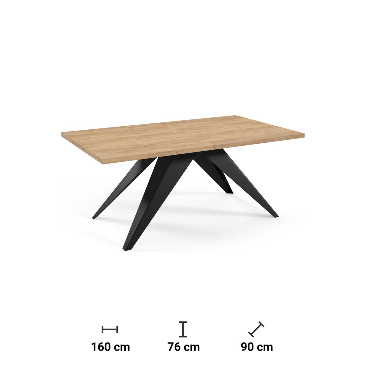 Stół rozkładany 160x90x76 cm prostokątny Harmonia gold craft oak do jadalni nr. 5