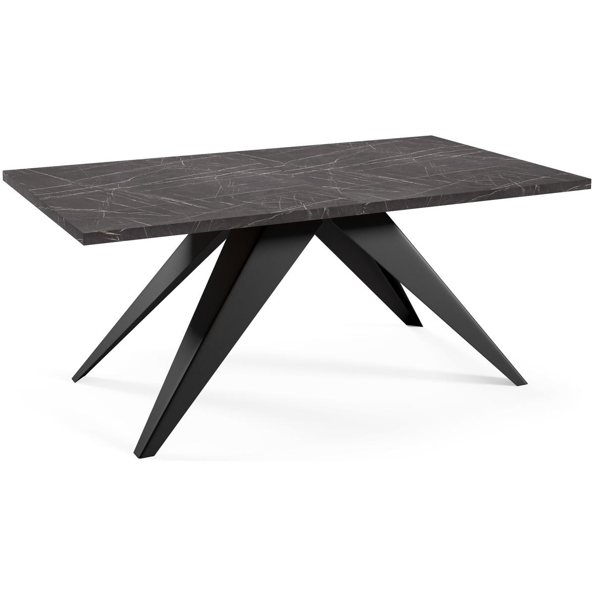 Stół rozkładany 140x80x76 cm prostokątny Harmonia black bietra grigria do jadalni nr. 1
