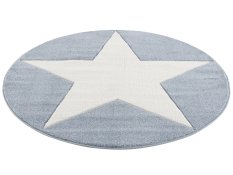 Dywan dziecięcy okrągły Big Star Round Blue 160 cm do pokoju dziecięcego niebieski z gwiazdą - Miniaturka zdjęcia nr 2