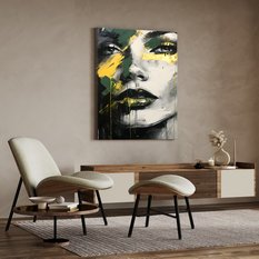 Obraz Na Ścianę Nowoczesny PORTRET Kobieca Twarz Abstrakcja 80x120cm - Miniaturka zdjęcia nr 3