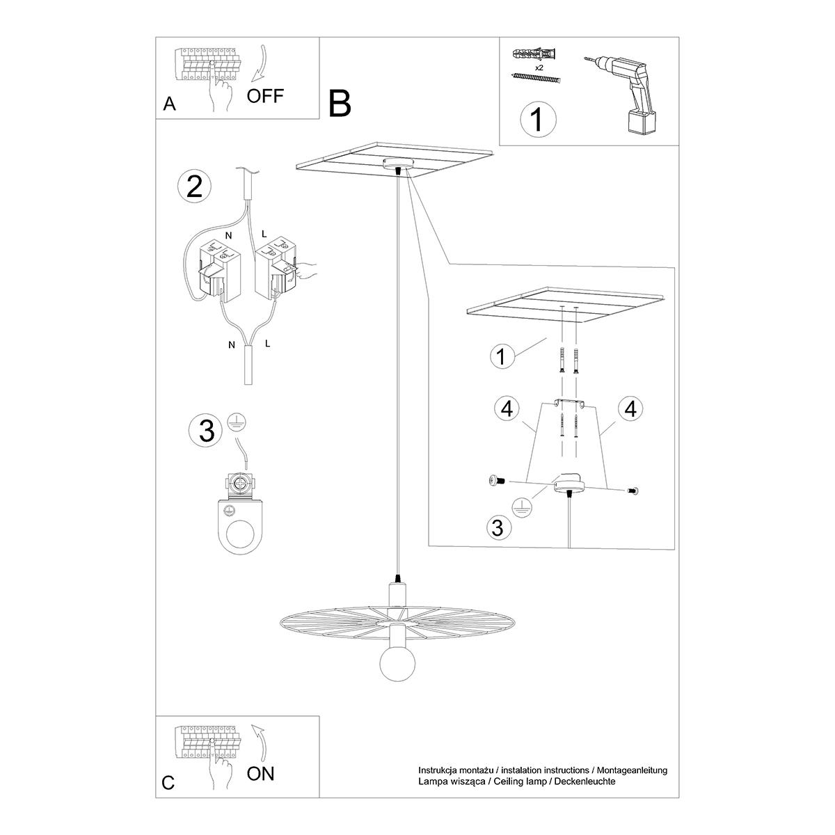 Lampa wisząca SIRKEL 60 czarny 150x60x60cm nowoczesna E27 do salonu nr. 4