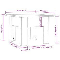 Stolik kawowy 55x55x42 cm z płyty wiórowej czarny do salonu - Miniaturka zdjęcia nr 6