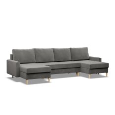Narożnik BLANK 294x140x88 cm z funkcją spania kształtu do salonu kronos żółty - Miniaturka zdjęcia nr 3