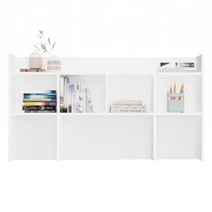 Nadstawka do biurka 70x128x18 cm regał na książki dokumenty biała - Miniaturka zdjęcia nr 4