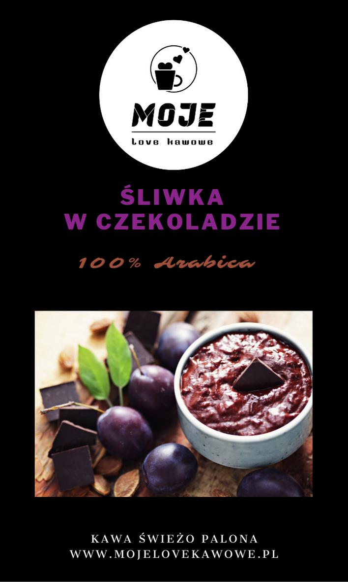 Kawa smakowa śliwka w czekoladzie 1000g ziarnista