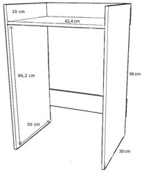 Szafka nad pralkę 66 cm do łazienki półka biała - Miniaturka zdjęcia nr 3