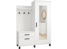 Garderoba do przedpokoju DUO 190x108x40 cm z lustrem wieszakami szafka na buty biały mat PRZEDSPRZEDAŻ - Miniaturka zdjęcia nr 2