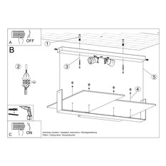 Plafon MASSIMO biały 11x50x65cm nowoczesna lampa E27 do salonu - Miniaturka zdjęcia nr 5