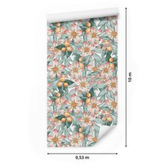 Tapeta Kolorowe LIŚCIE Kwiaty Malowane Akwarelą 53x1000  - Miniaturka zdjęcia nr 2