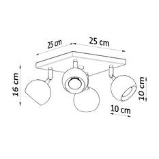 Plafon OCULARE 4 czarny 16x25x25cm nowoczesna lampa GU10 do salonu  - Miniaturka zdjęcia nr 4