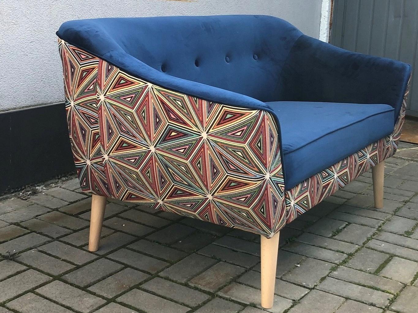 Sofa MELVI 180x74x75 cm trzyosobowa w stylu skandynawskim niebieska do salonu nr. 2