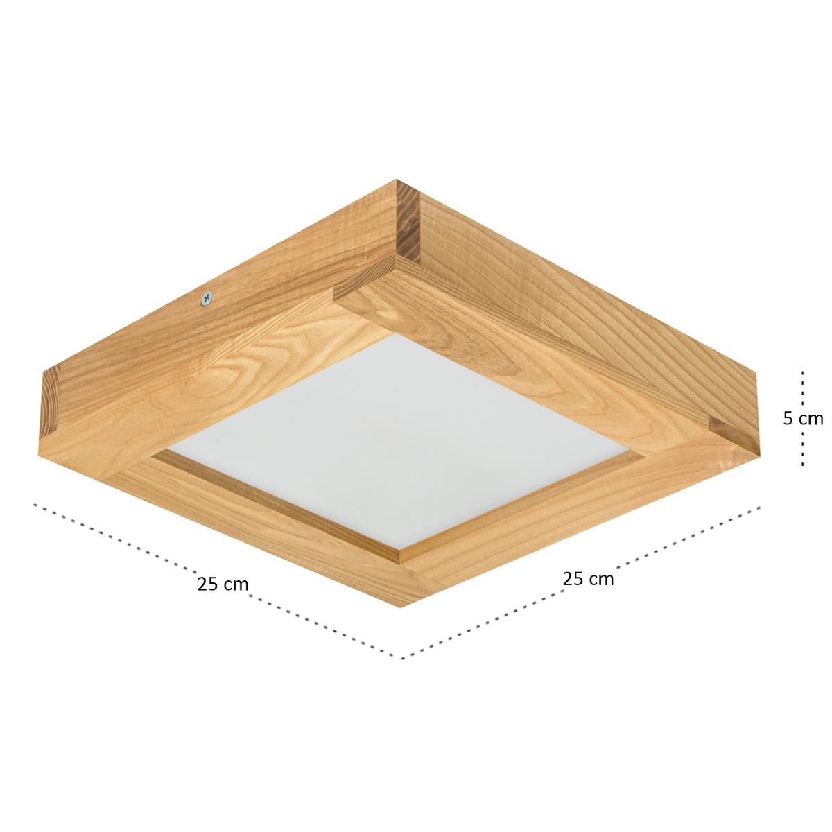 Panel LED 25 x 25 x 5 cm plafon z drewna rustykalny 24W do salonu nr. 4