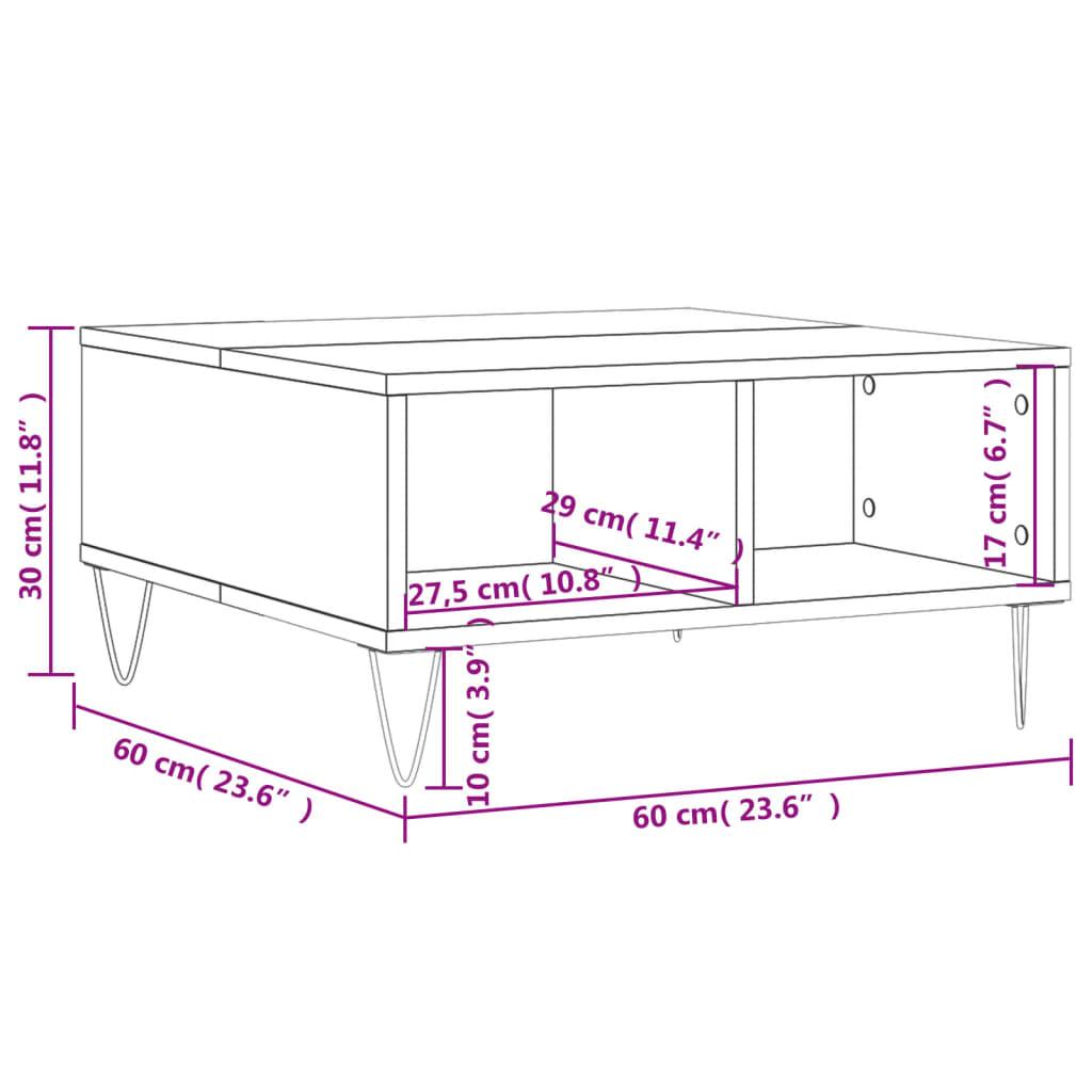 Stolik kawowy 60x60x30 cm z przestronnymi półkami biały do salonu nr. 8