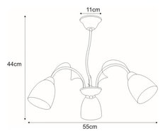 Lampa sufitowa K-JSL-6218/3 CHR ARON 55x44x55 cm do salonu lub pokoju chrom - Miniaturka zdjęcia nr 2