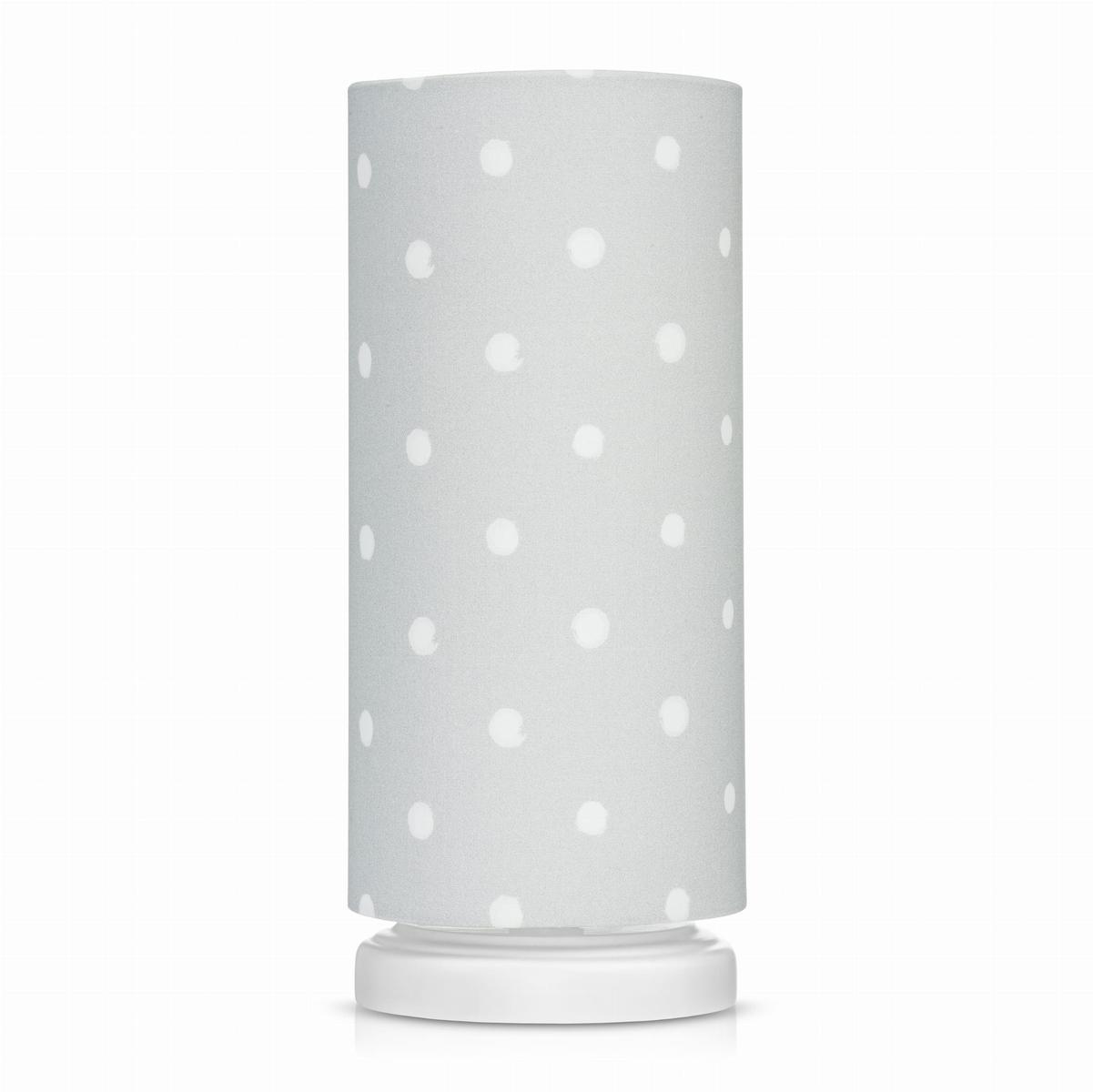 Lampka nocna Lovely Dots 13x32 cm abażur do pokoju dziecięcego szara drewno olejowane nr. 1