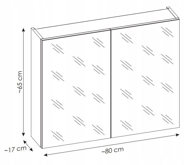 Szafka z lustrem 80 cm oak z gniazdkiem do łazienki  nr. 7