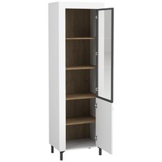 Witryna 60x40x193,6 cm Mossa z dwoma drzwiczkami biały do salonu - Miniaturka zdjęcia nr 2