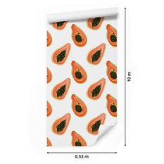 Tapeta Do Kuchni OWOCE Papaja Akwarela Dekoracja  - Miniaturka zdjęcia nr 3