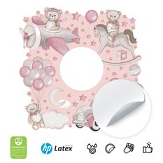 Naklejka Pod Kontakt Do Pokoju Dzieci Balony tle 20x20 Misie Gwiazdy Samolot Chmury - Miniaturka zdjęcia nr 3