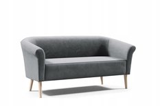 Sofa ESPERO 176x57x70 cm trzyosobowa  w stylu skandynawskim welur szara do salonu - Miniaturka zdjęcia nr 1