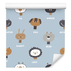 Tapeta Do Pokoju Dzieci Kolorowe ZWIERZĄTKA Napisy  - Miniaturka zdjęcia nr 3